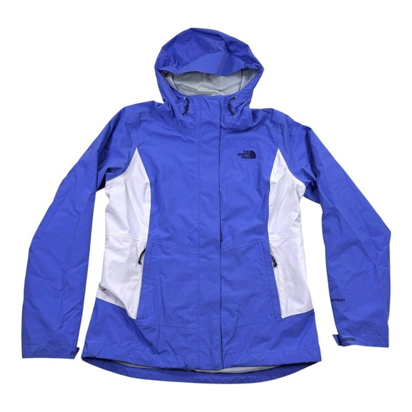 The North Face Jackets & Blazers - The North Face Jacket Womens Medium Blue HyVent Hooded Waterproof Rain Shell